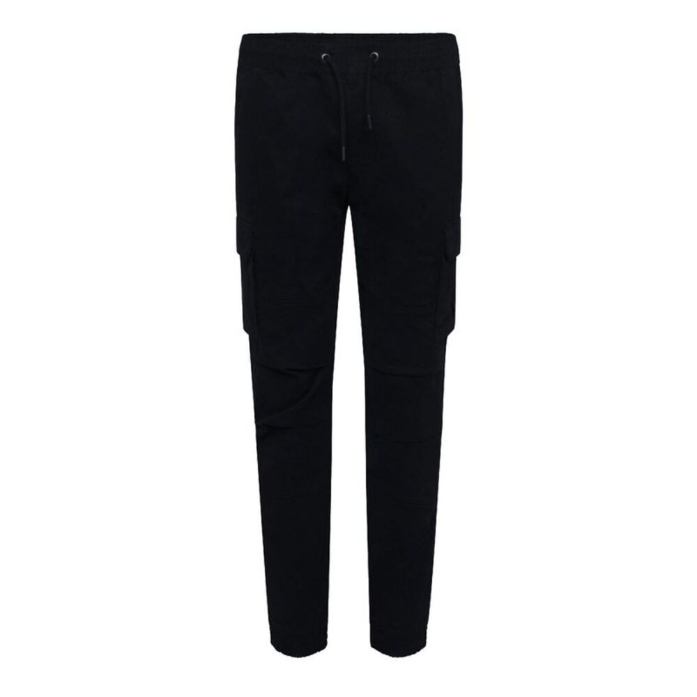 Crosshatch Mens Pendles Cotton Blend Cargo Pants / Black